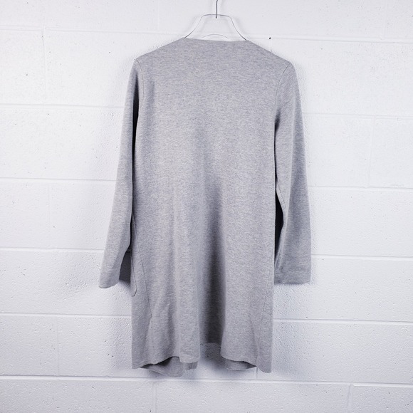 J.Crew Juliette Collarless Sweater-Blazer J6339 Gray Long Length Size Small - Picture 2 of 7